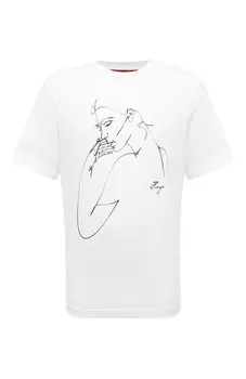 Хлопковая футболка HUGO