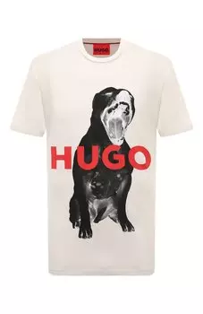 Хлопковая футболка HUGO