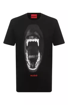 Хлопковая футболка HUGO