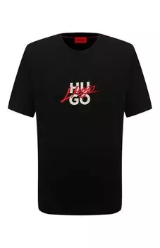Хлопковая футболка HUGO