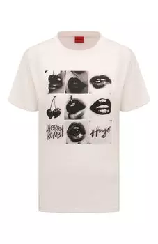 Хлопковая футболка HUGO