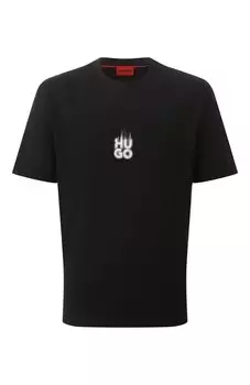 Хлопковая футболка HUGO