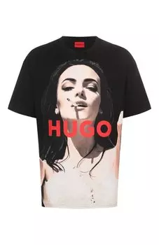 Хлопковая футболка HUGO
