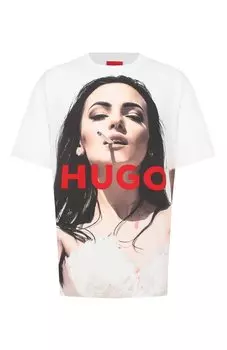Хлопковая футболка HUGO