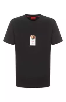 Хлопковая футболка HUGO