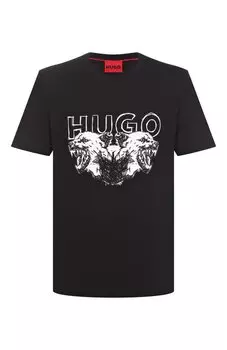 Хлопковая футболка HUGO