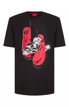 Хлопковая футболка HUGO