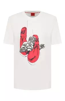 Хлопковая футболка HUGO