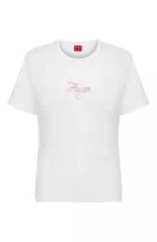 Хлопковая футболка HUGO