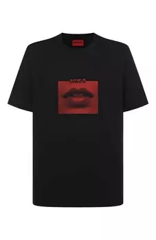 Хлопковая футболка HUGO