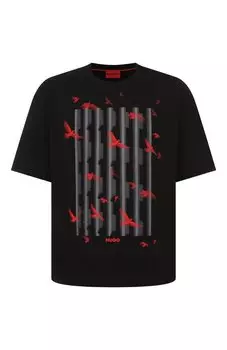 Хлопковая футболка HUGO