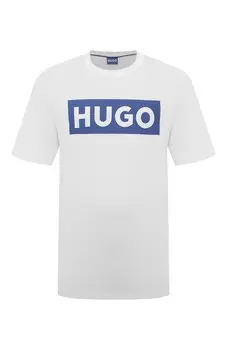 Хлопковая футболка HUGO Blue