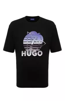 Хлопковая футболка HUGO Blue