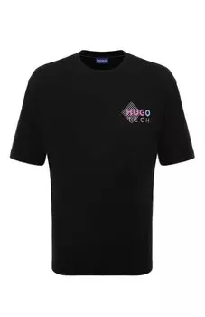 Хлопковая футболка HUGO Blue