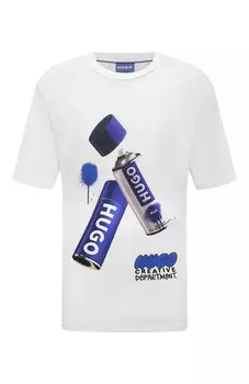 Хлопковая футболка HUGO Blue