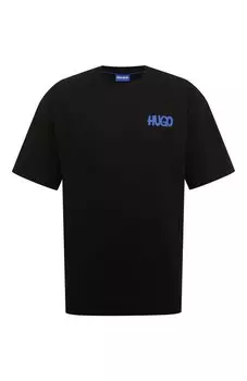 Хлопковая футболка HUGO Blue