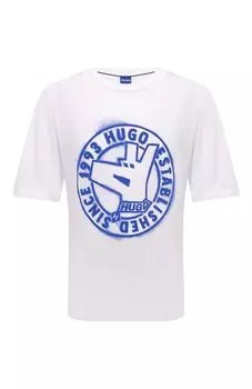 Хлопковая футболка HUGO Blue