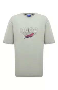 Хлопковая футболка HUGO Blue