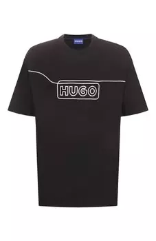 Хлопковая футболка HUGO Blue