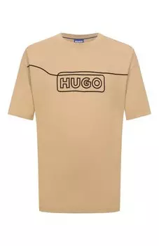 Хлопковая футболка HUGO Blue