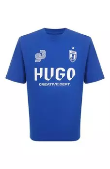 Хлопковая футболка HUGO Blue