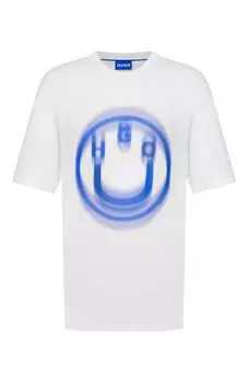 Хлопковая футболка HUGO Blue