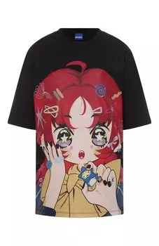 Хлопковая футболка HUGO Blue