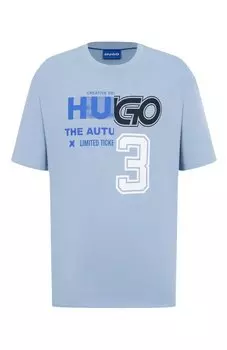 Хлопковая футболка HUGO Blue