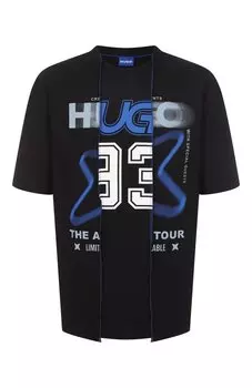 Хлопковая футболка HUGO Blue