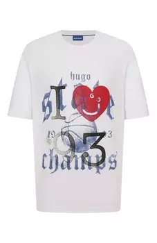 Хлопковая футболка HUGO Blue