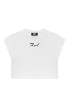 Хлопковая футболка Karl Lagerfeld Kids