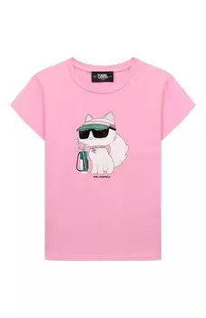 Хлопковая футболка Karl Lagerfeld Kids