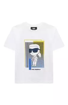Хлопковая футболка Karl Lagerfeld Kids