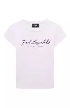 Хлопковая футболка Karl Lagerfeld Kids