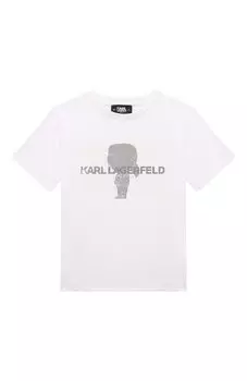 Хлопковая футболка Karl Lagerfeld Kids