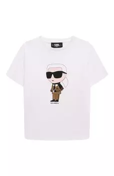Хлопковая футболка Karl Lagerfeld Kids