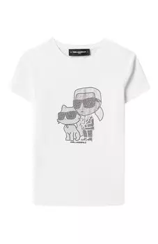 Хлопковая футболка Karl Lagerfeld Kids