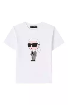 Хлопковая футболка Karl Lagerfeld Kids