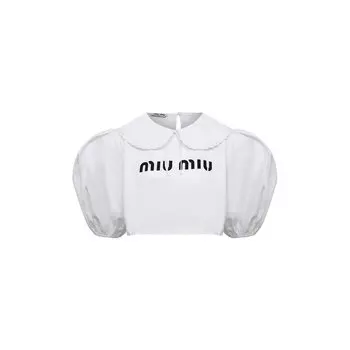 Хлопковая футболка Miu Miu