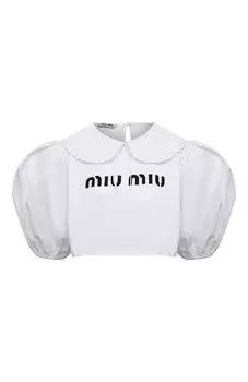 Хлопковая футболка Miu Miu
