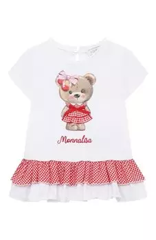 Хлопковая футболка Monnalisa