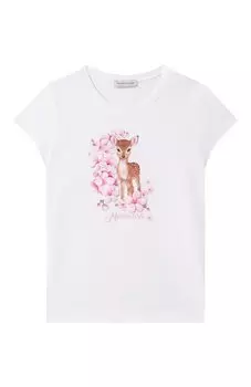 Хлопковая футболка Monnalisa