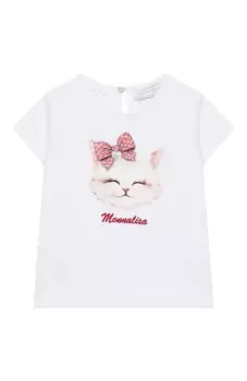 Хлопковая футболка Monnalisa