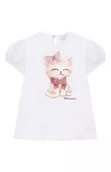 Хлопковая футболка Monnalisa