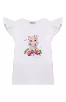 Хлопковая футболка Monnalisa