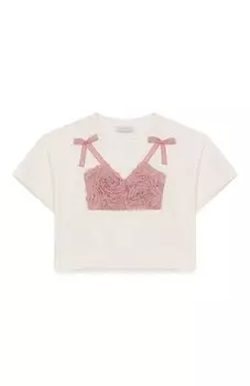 Хлопковая футболка Monnalisa