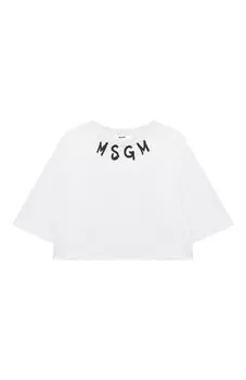 Хлопковая футболка MSGM kids