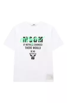 Хлопковая футболка MSGM kids