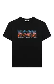 Хлопковая футболка MSGM kids