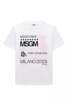 Хлопковая футболка MSGM kids
